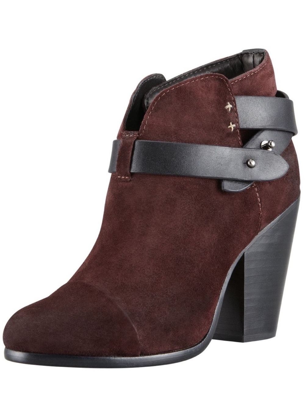 Rag And Bone Brown Suede Leather Harrow Ankle Booties 37